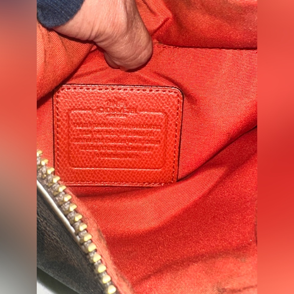 Coach Dark Brown and Red Messenger Bag - Picture 5 of 5